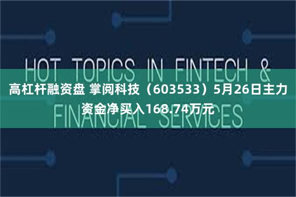 高杠杆融资盘 掌阅科技（603533）5月26日主力资金净买入168.74万元
