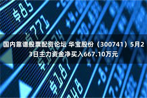 国内靠谱股票配资论坛 华宝股份（300741）5月23日主力资金净买入667.10万元