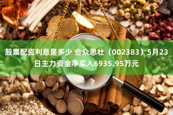 股票配资利息是多少 合众思壮（002383）5月23日主力资金净买入6935.95万元