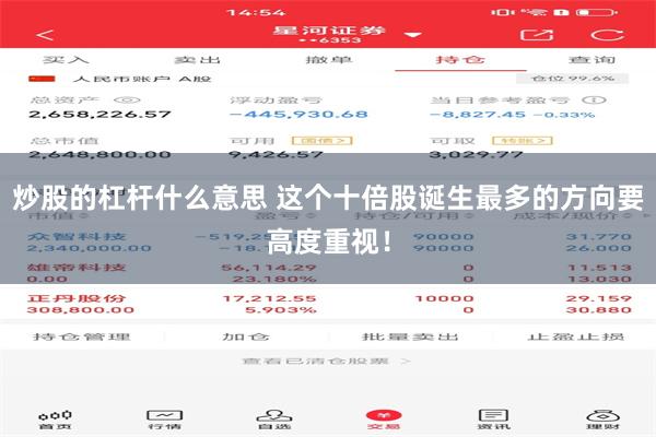 炒股的杠杆什么意思 这个十倍股诞生最多的方向要高度重视！