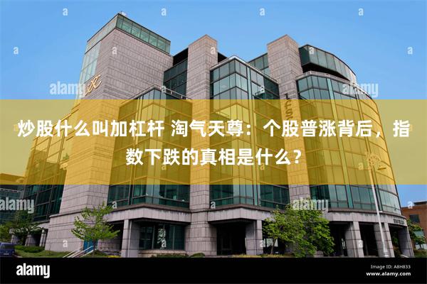 炒股什么叫加杠杆 淘气天尊：个股普涨背后，指数下跌的真相是什么？