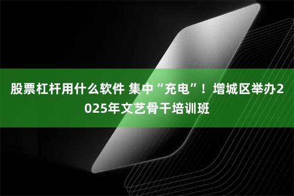 股票杠杆用什么软件 集中“充电”！增城区举办2025年文艺骨干培训班