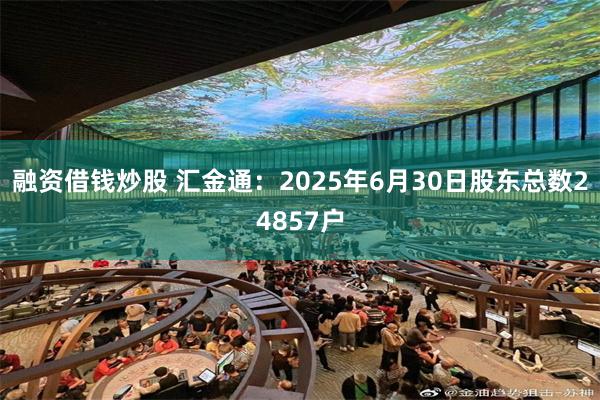 融资借钱炒股 汇金通：2025年6月30日股东总数24857户