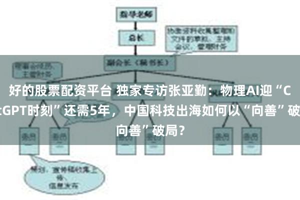 好的股票配资平台 独家专访张亚勤：物理AI迎“ChatGPT时刻”还需5年，中国科技出海如何以“向善”破局？