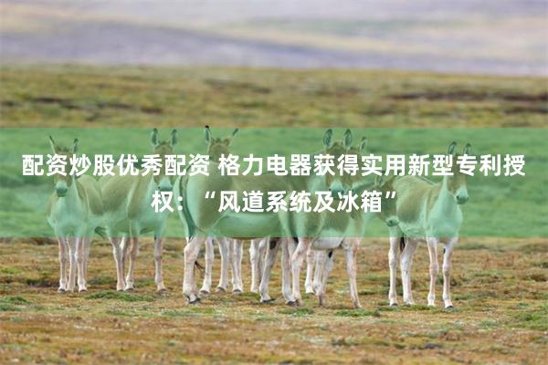 配资炒股优秀配资 格力电器获得实用新型专利授权：“风道系统及冰箱”