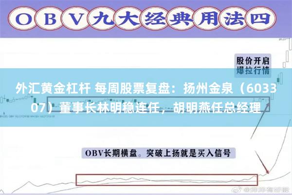 外汇黄金杠杆 每周股票复盘：扬州金泉（603307）董事长林明稳连任，胡明燕任总经理