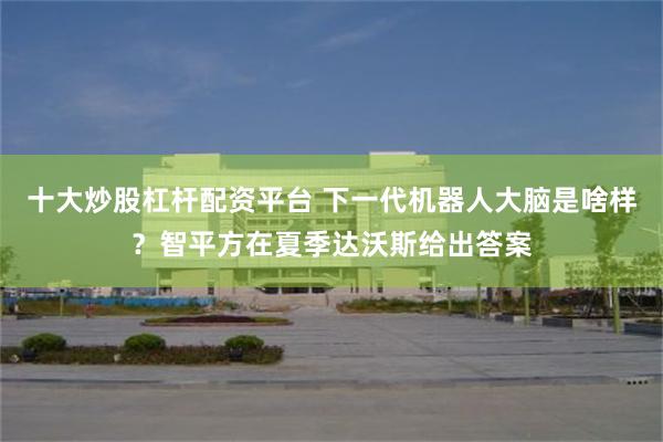 十大炒股杠杆配资平台 下一代机器人大脑是啥样？智平方在夏季达沃斯给出答案