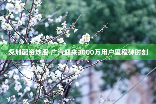 深圳配资炒股 广汽迎来3000万用户里程碑时刻