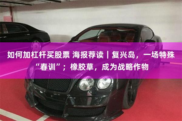 如何加杠杆买股票 海报荐读｜复兴岛，一场特殊“春训”；橡胶草，成为战略作物