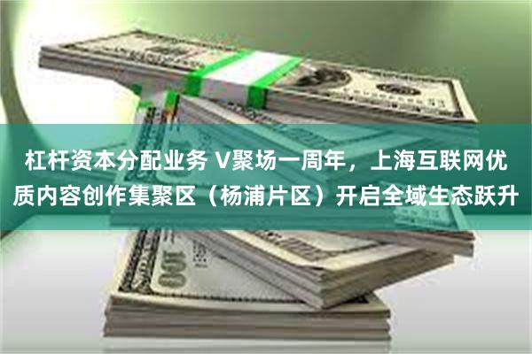 杠杆资本分配业务 V聚场一周年，上海互联网优质内容创作集聚区（杨浦片区）开启全域生态跃升
