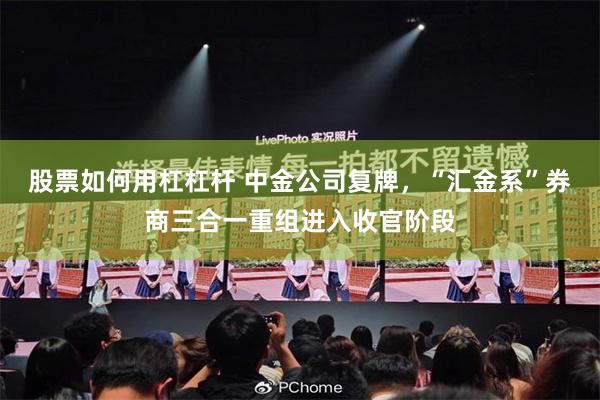 股票如何用杠杠杆 中金公司复牌，“汇金系”券商三合一重组进入收官阶段