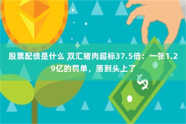 股票配债是什么 双汇猪肉超标37.5倍：一张1.29亿的罚单，落到头上了