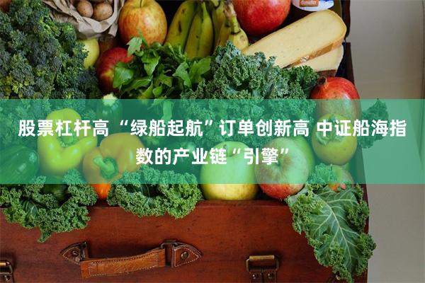 股票杠杆高 “绿船起航”订单创新高 中证船海指数的产业链“引擎”